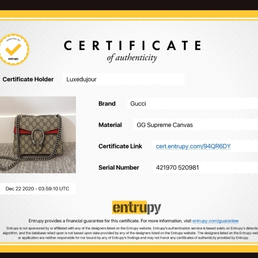Gucci GG Supreme Canvas Bag with Red Accent